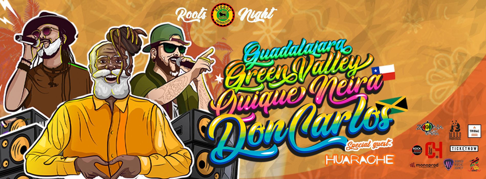 Roots Reggae Night con Green Valley, Quique Neira y Don Carlos